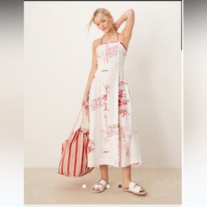 ASOS DESIGN square neck midaxi dress with rope